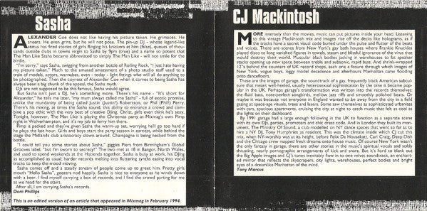 Sasha / CJ Mackintosh : Mixmag Live! Volume 3 (CD, Mixed, RE, RM)
