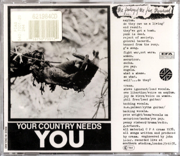 Crass : The Feeding Of The 5000 (CD, Album, RE)