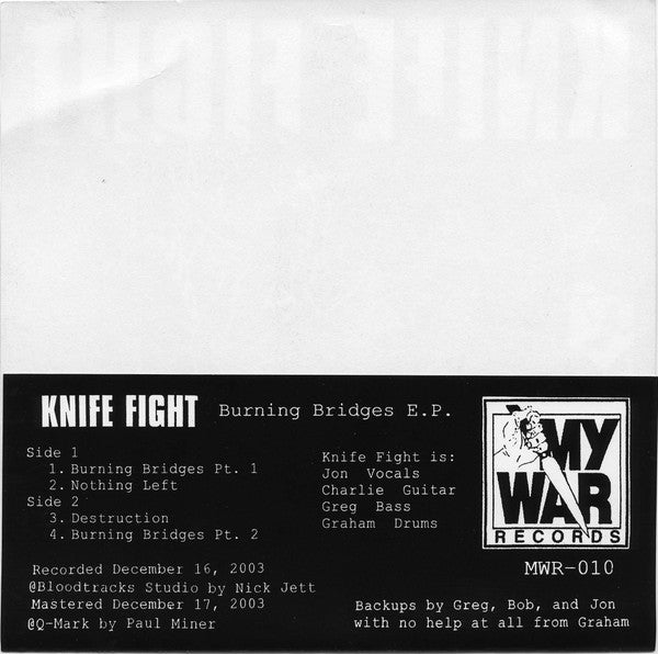 Knife Fight (2) : Burning Bridges E.P. (7", EP)