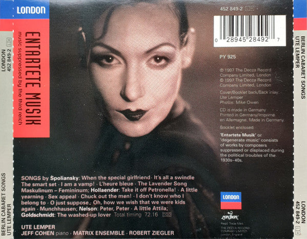 Ute Lemper : Berlin Cabaret Songs (Sung In English) (CD, Album)