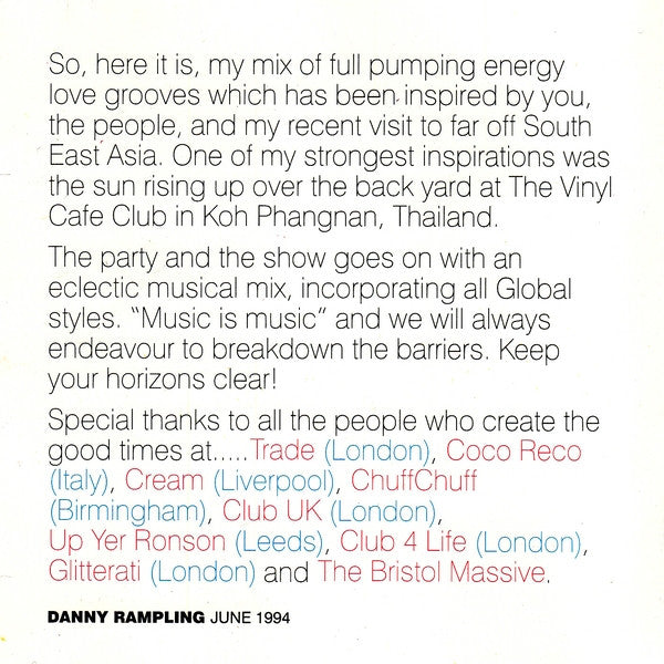 Danny Rampling : DJ Power (CD, Comp, Mixed)