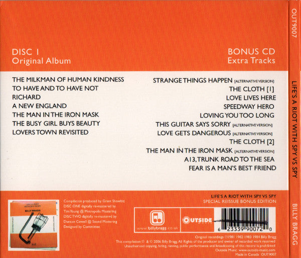 Billy Bragg : Life's A Riot With Spy Vs Spy (2xCD, Album, RE, S/Edition)