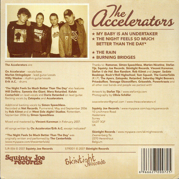 The Accelerators (3) : My Baby Is An Undertaker (7", EP + CDr, EP)