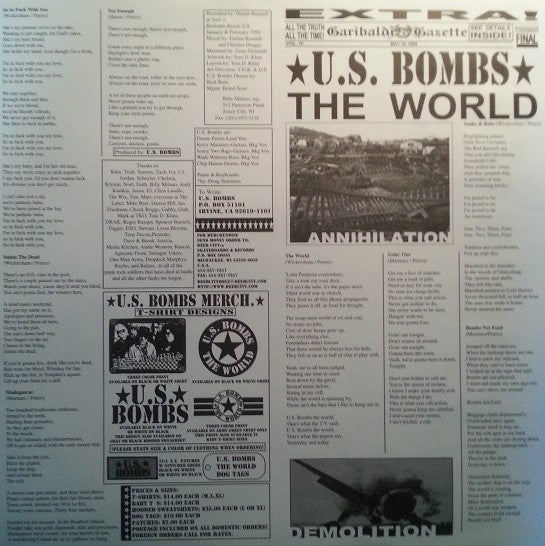 U.S. Bombs : The World (LP, Album)