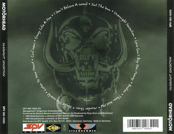Motörhead : Overnight Sensation (CD, Album, RE)