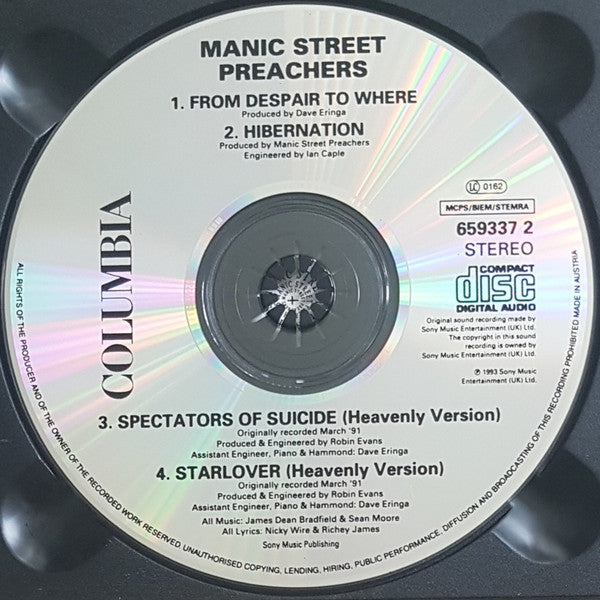 Manic Street Preachers : From Despair To Where (CD, Single, Dig)