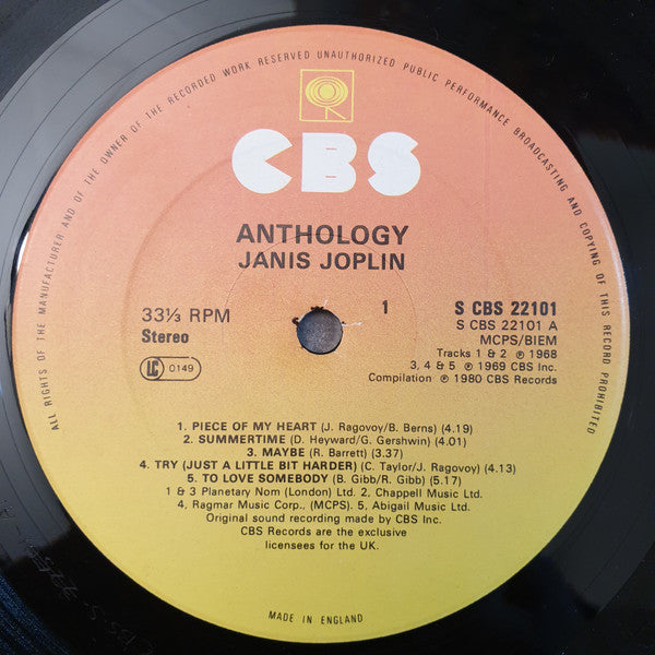 Janis Joplin : Anthology (2xLP, Comp, Gat)