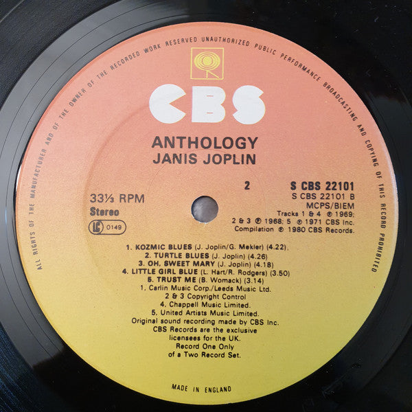 Janis Joplin : Anthology (2xLP, Comp, Gat)