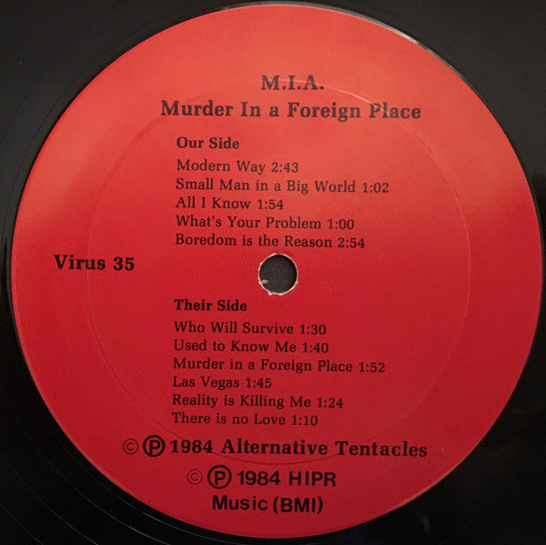 M.I.A* : Murder In A Foreign Place (LP, Album)