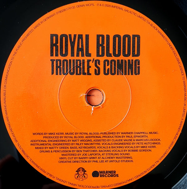 Royal Blood (6) : Trouble's Coming (7", S/Sided, Single, Etch, Ltd)