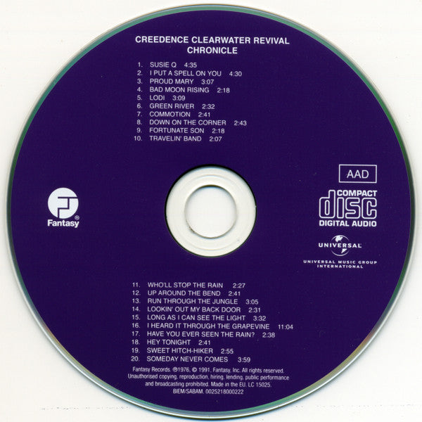Creedence Clearwater Revival Featuring John Fogerty : Chronicle (The 20 Greatest Hits) (CD, Comp, RE, RM)