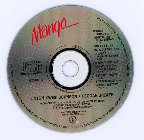 Linton Kwesi Johnson : Reggae Greats (CD, Comp)