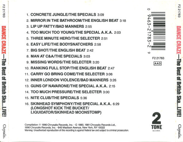 Various : Dance Craze (The Best Of British Ska ... Live!) (CD, Comp, RE, RM)