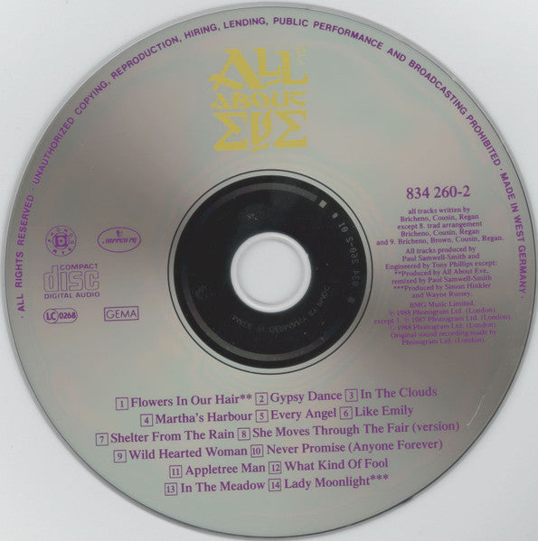 All About Eve : All About Eve (CD, Album, RP)