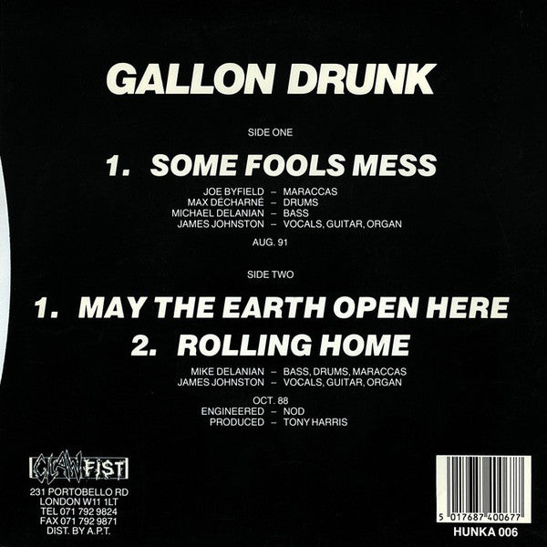 Gallon Drunk : Some Fools Mess (7", Single)