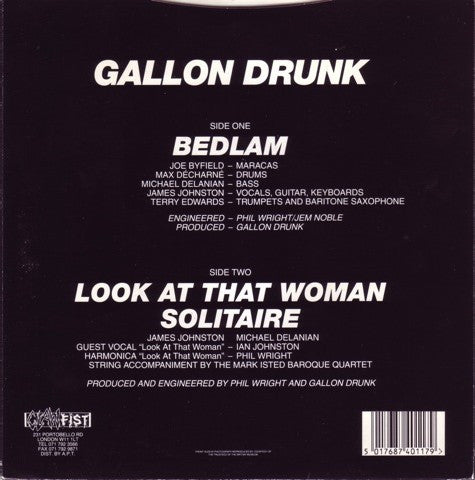 Gallon Drunk : Bedlam (7", Single)
