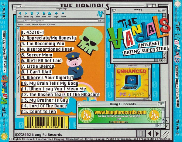 The Vandals : Internet Dating Super Studs (CD, Album, Enh)