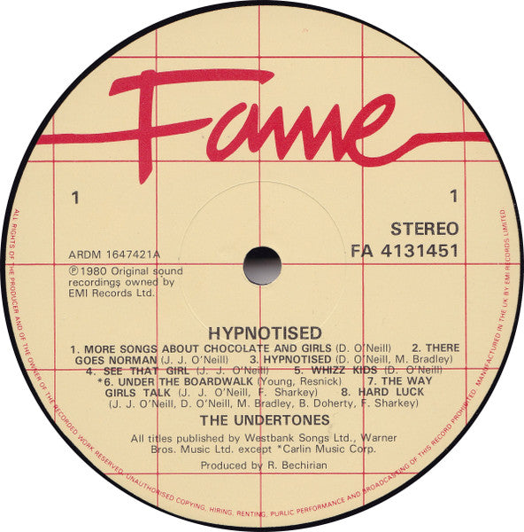 The Undertones : Hypnotised (LP, Album, RE)