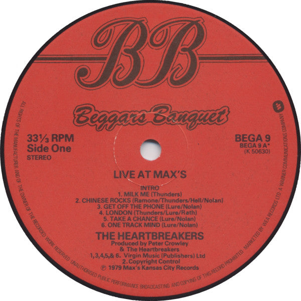 Heartbreakers* : Live At Max's Kansas City (LP, Album)