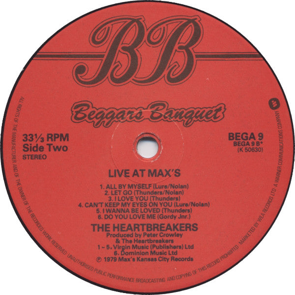 Heartbreakers* : Live At Max's Kansas City (LP, Album)
