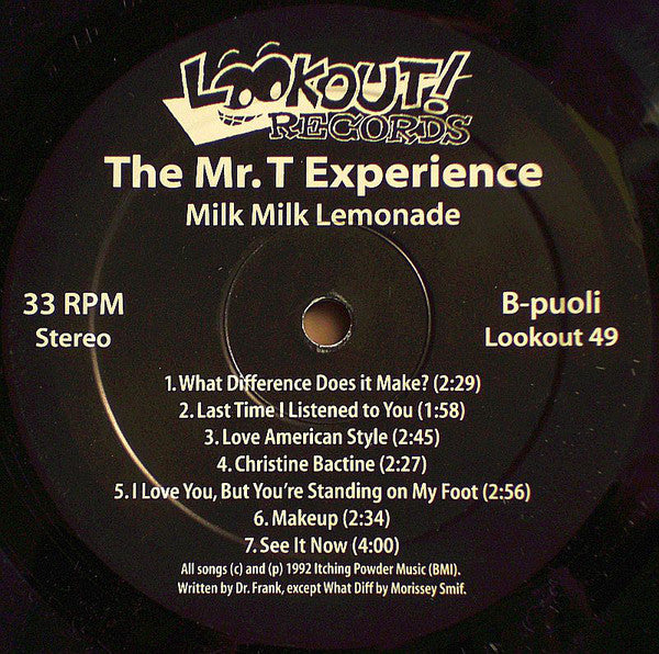 The Mr. T Experience : Milk Milk Lemonade (LP, Album)