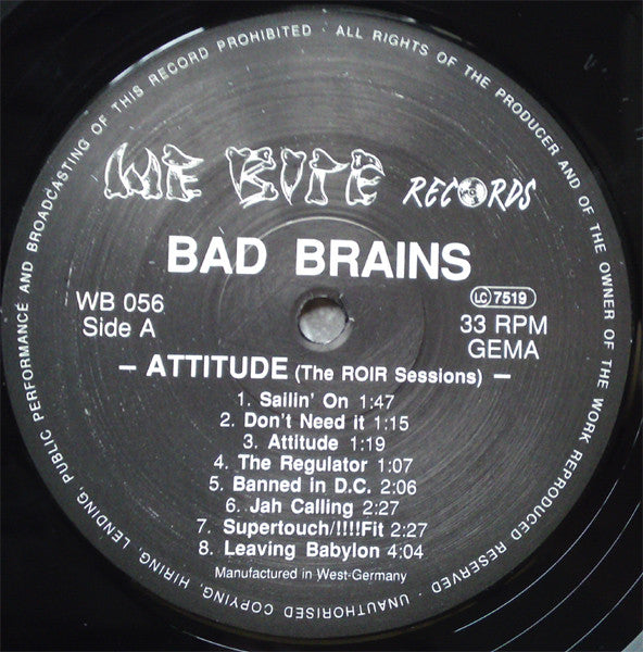 Bad Brains : Attitude (The ROIR Sessions) (LP, Album, RE)
