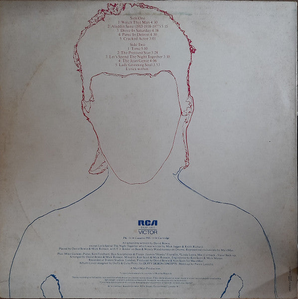 David Bowie : Aladdin Sane (LP, Album, RE)