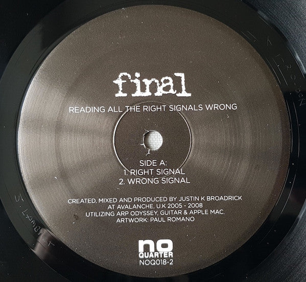 Final : Reading All The Right Signals Wrong (LP, Album, Ltd)