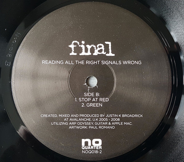 Final : Reading All The Right Signals Wrong (LP, Album, Ltd)
