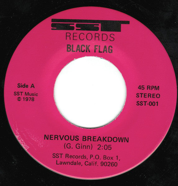 Black Flag : Nervous Breakdown (7", EP, RP, V 5)