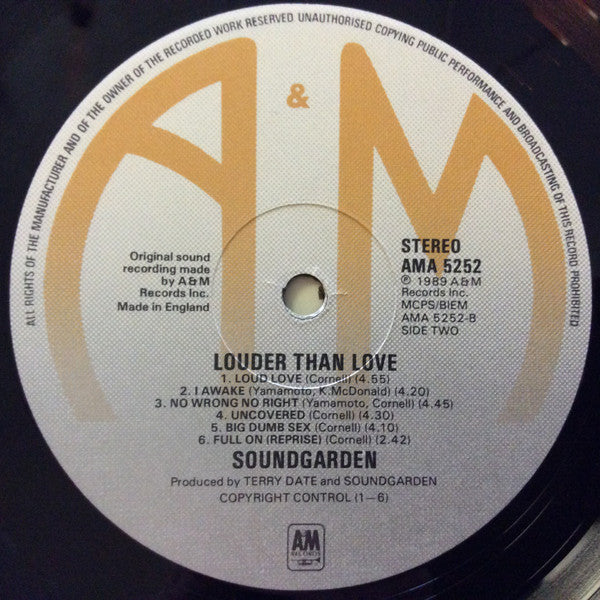 Soundgarden : Louder Than Love (LP, Album)