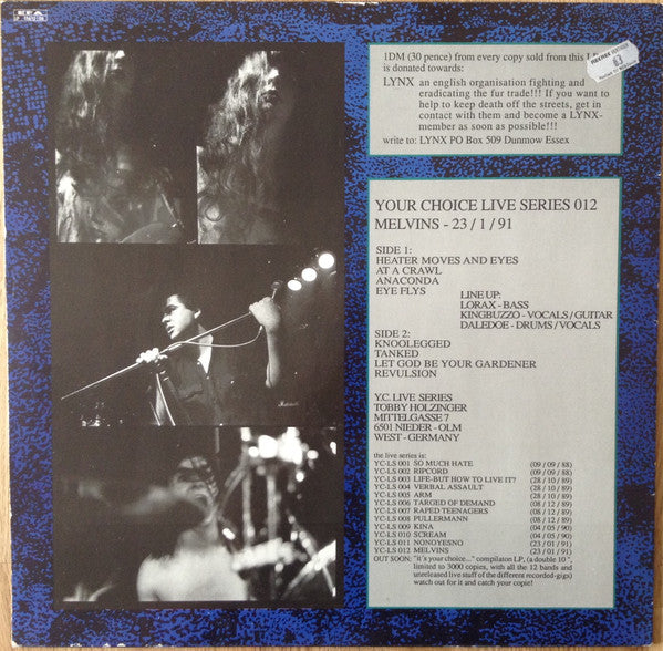Melvins : Your Choice Live Series (LP, Album)