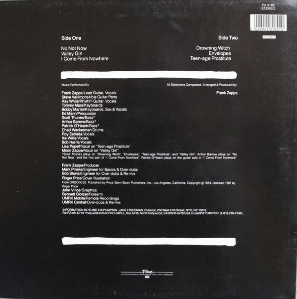 Zappa* : Ship Arriving Too Late To Save A Drowning Witch (LP, Album, RE, RM)