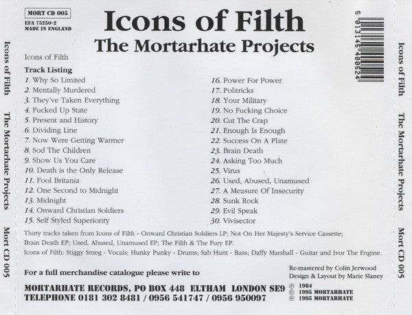 Icons Of Filth : The Mortarhate Projects (CD, Comp, RM)