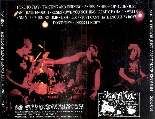 Sheer Terror : Just Can't Hate Enough (CD, Album, RE)