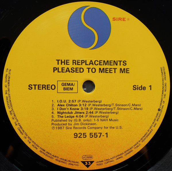 The Replacements : Pleased To Meet Me (LP, Album)