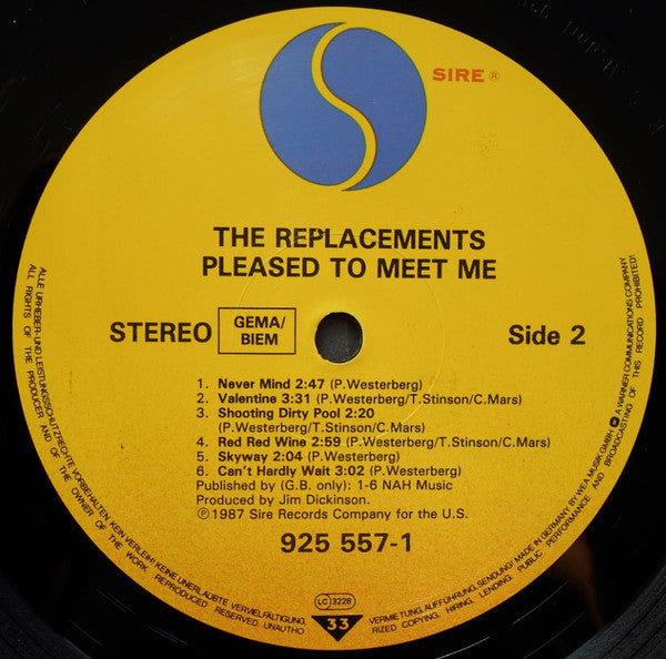 The Replacements : Pleased To Meet Me (LP, Album)