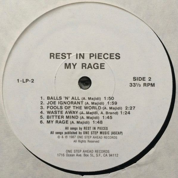 Rest In Pieces : My Rage (LP, Album)