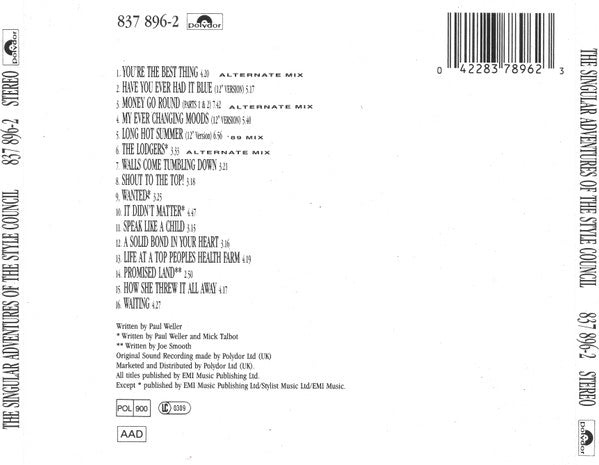 The Style Council : The Singular Adventures Of The Style Council (Greatest Hits Vol. 1) (CD, Comp)