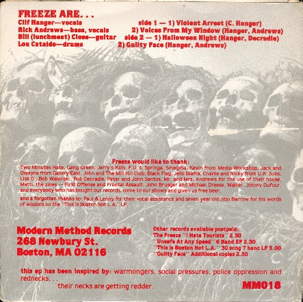The Freeze : Guilty Face (7", EP)