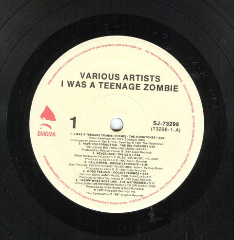 Various : I Was A Teenage Zombie (Original Motion Picture Soundtrack) (LP, Comp, All)