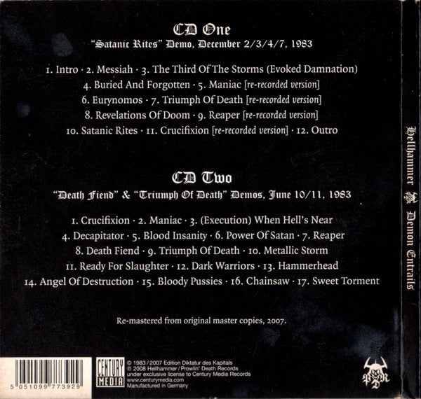 Hellhammer (2) : Demon Entrails (2xCD, Comp, RM)