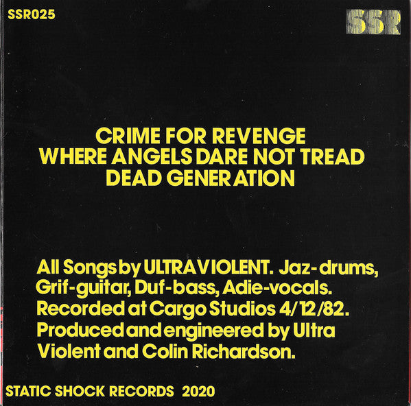 Ultra-Violent* : Crime... For... Revenge (7", RE, RM, Blu)