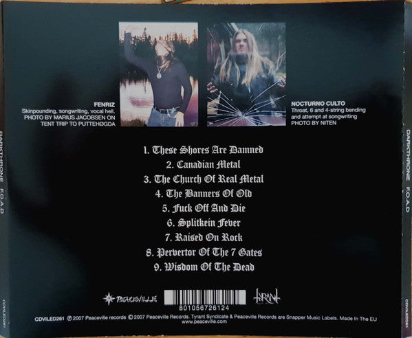 Darkthrone : F.O.A.D. (CD, Album, RE, Son)