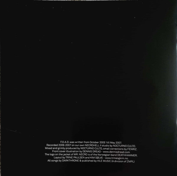Darkthrone : F.O.A.D. (CD, Album, RE, Son)