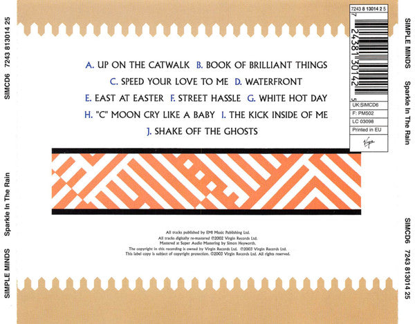 Simple Minds : Sparkle In The Rain (CD, Album, RE, RM)