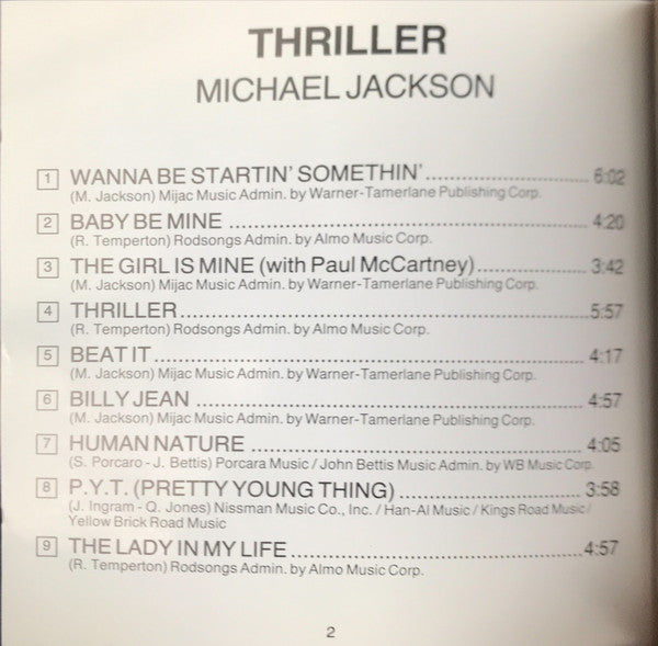Michael Jackson : Thriller (CD, Album, RE)