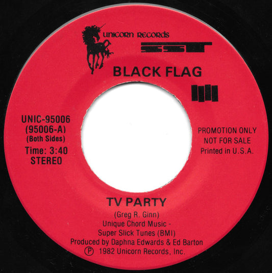 Black Flag : TV Party (7", Single, Promo)