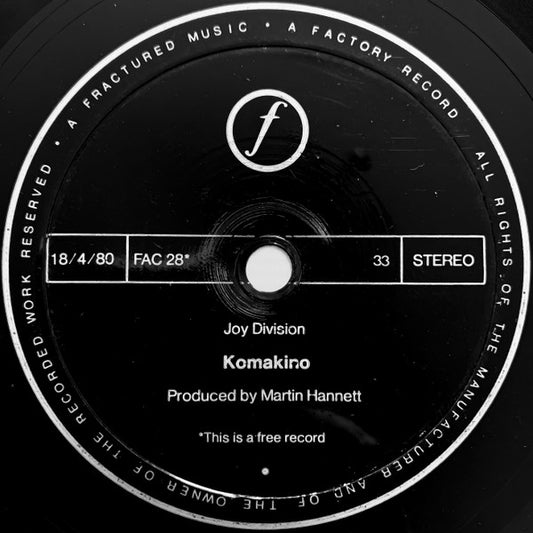 Joy Division : Komakino (Flexi, 7", Single)