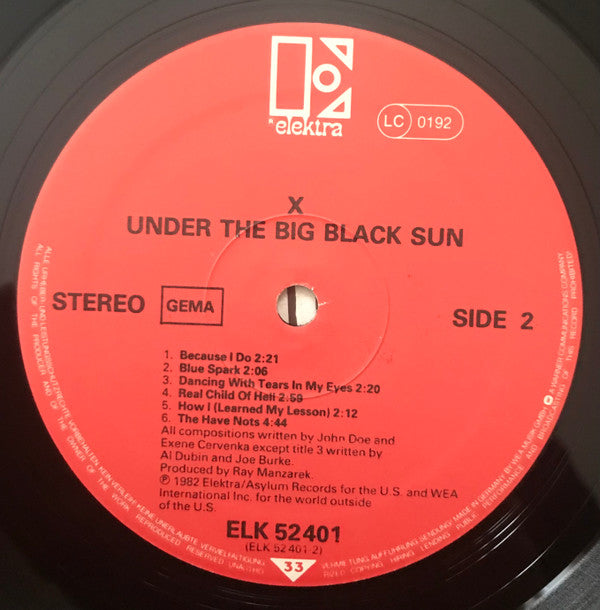 X (5) : Under The Big Black Sun (LP, Album)
